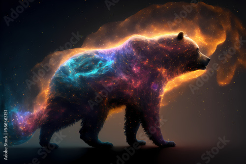 Fototapeta Naklejka Na Ścianę i Meble -  Spirit animal - bear, Generative AI