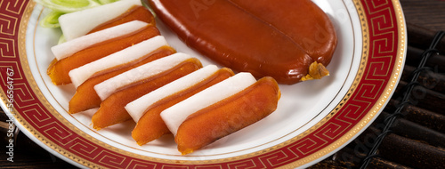 Delicious fresh mullet roe for Chinese lunar new year gift basket celebration. photo