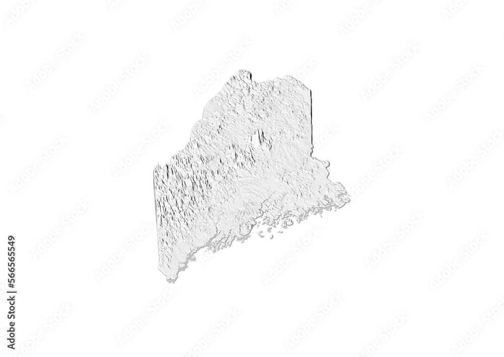 A map of Maine, Maine map in joyplot style. Minimalist poster of Maine
