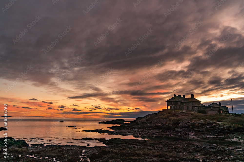 sunset at south stack lighthouse isle of Anglesey