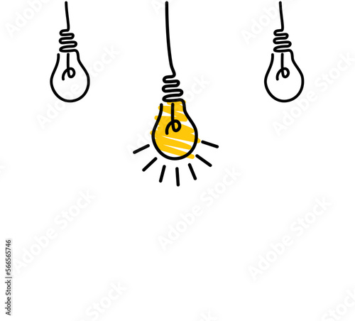 Good idea. Banner light bulb idea or insight concept.