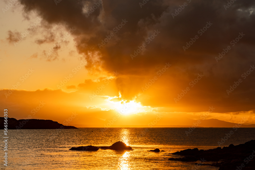 Sunrise from rhoscolyn Beach looking to Snowdonia