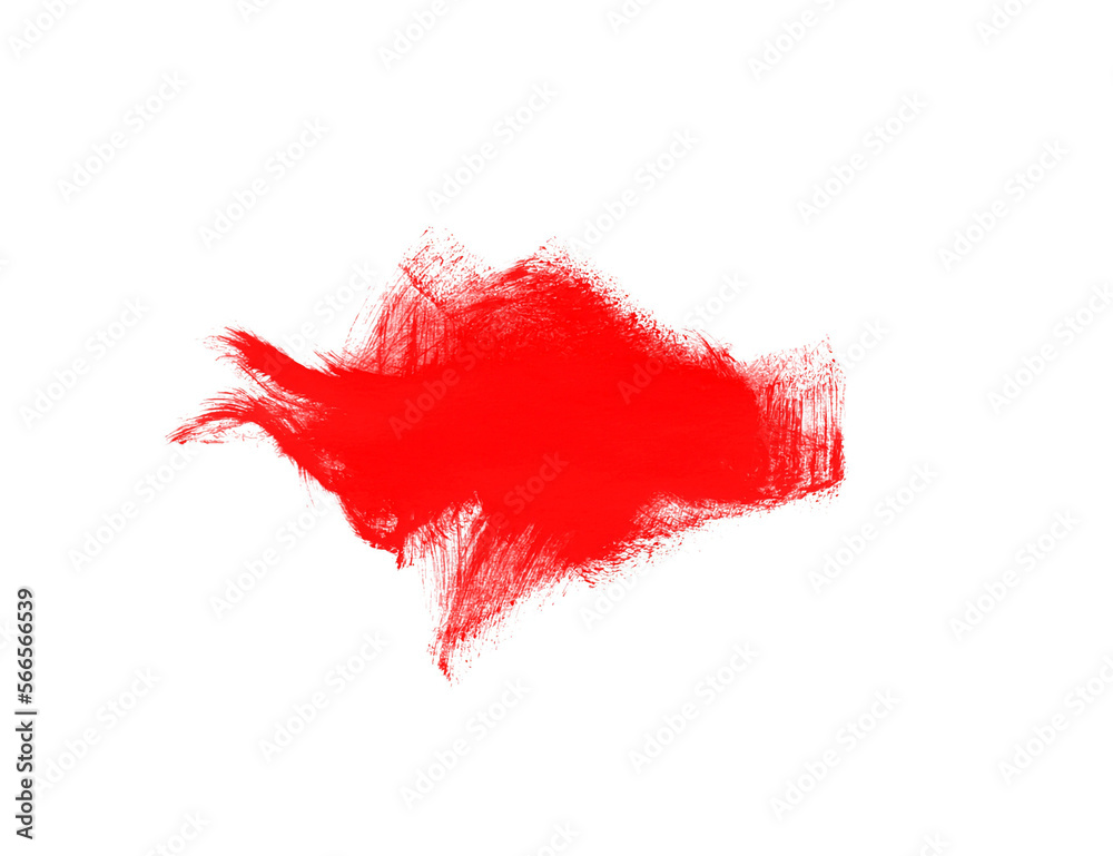 Red watercolor stains brush for art concept isolated on white backdrop. Watercolor brushes background