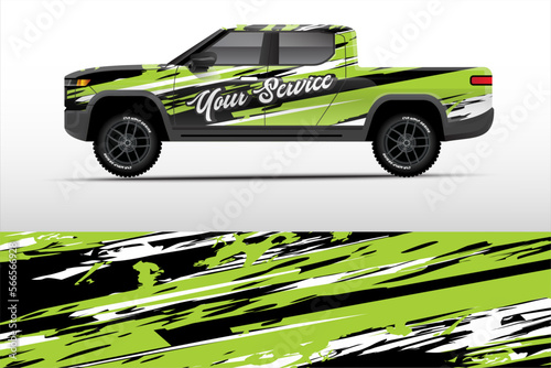 Truck graphic. Simple curved lines with grunge in the background vector