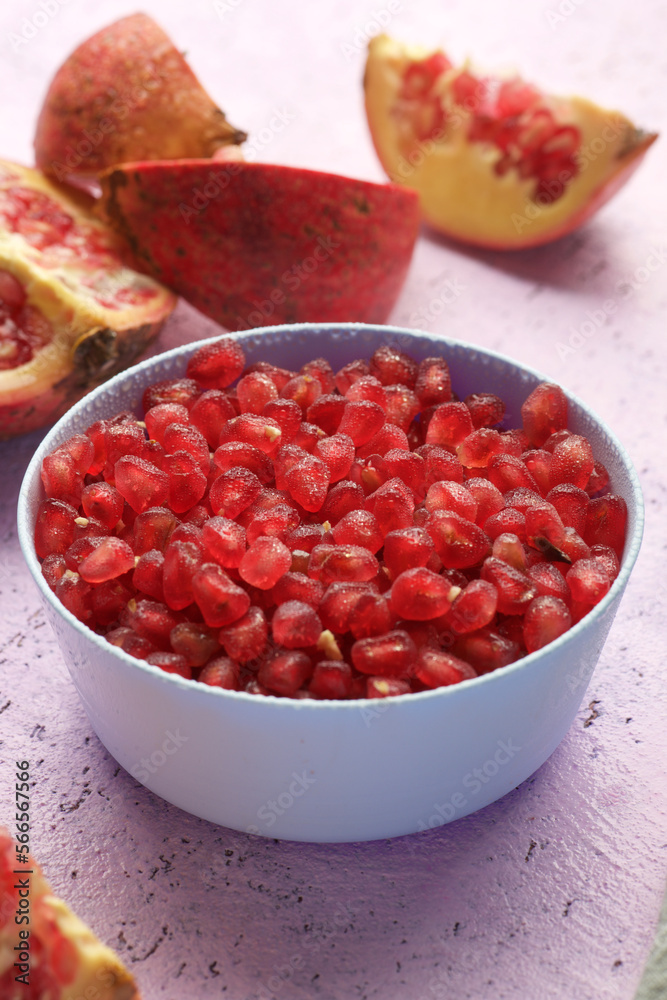 Pomegranate seeds in a bowl Pomegranate seeds in a bowl