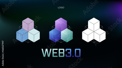 Web 3.0 blockchain crypto logo vector