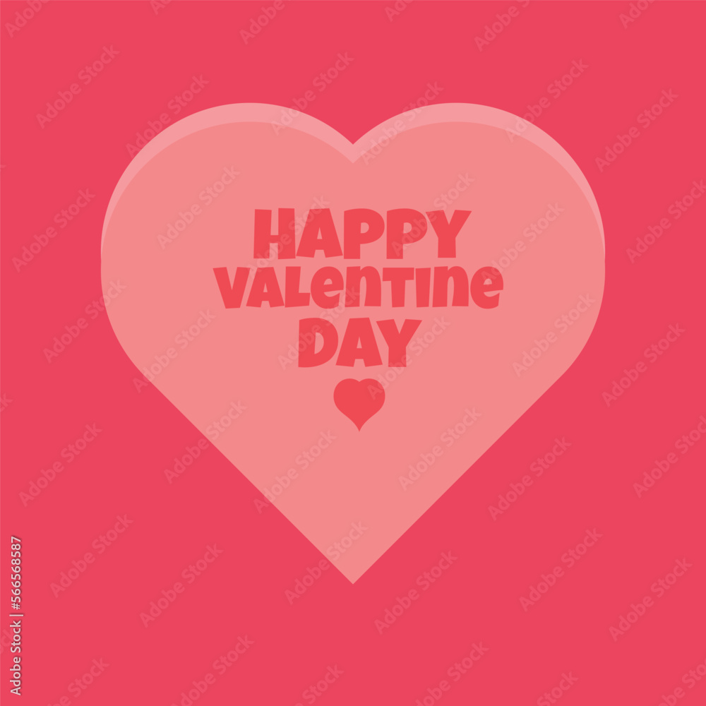 Happy Valentines Day background with pink paper hearts and writing. Soft luxury cover holiday background. Horizontal holiday poster, add, header, website, article. Vector illustration