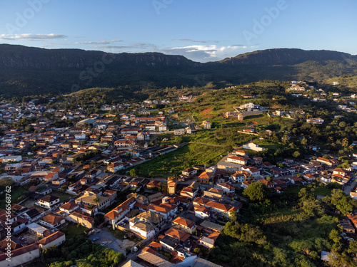 amazing historic city from the colonization era with beautiful sunset  photo