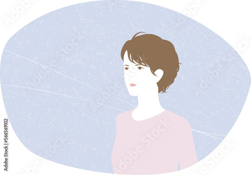 未来を見据える前向きなミドルの女性の表情。