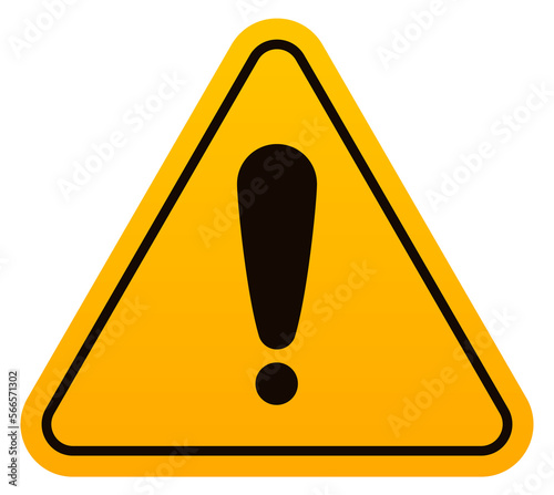 Attention yellow sticker. Caution sign. Safety mark