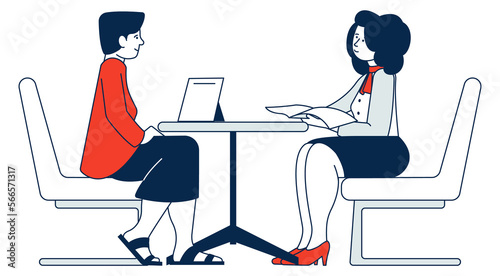 Corporate worker talking with client. Legal consultation