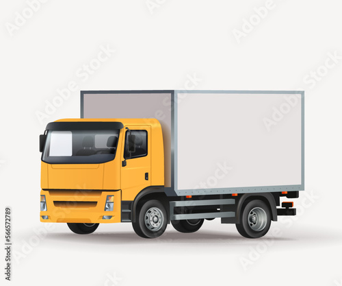 Truck vector template isolated on white. Cargo transportation concept. Truck icon.Transportation shipment delivery by truck.