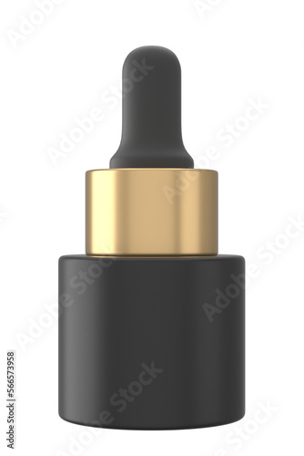 skincare small serum droplet bottle mockup packaging in black gold