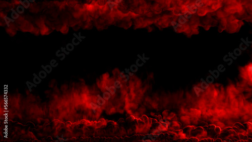 nice red scary Halloween smoke or night clouds bg, isolated - abstract 3D illustration