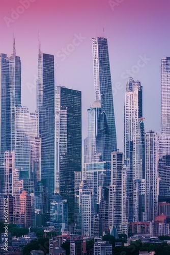 antastic image, skyline with urban skyscrapers - generative ai