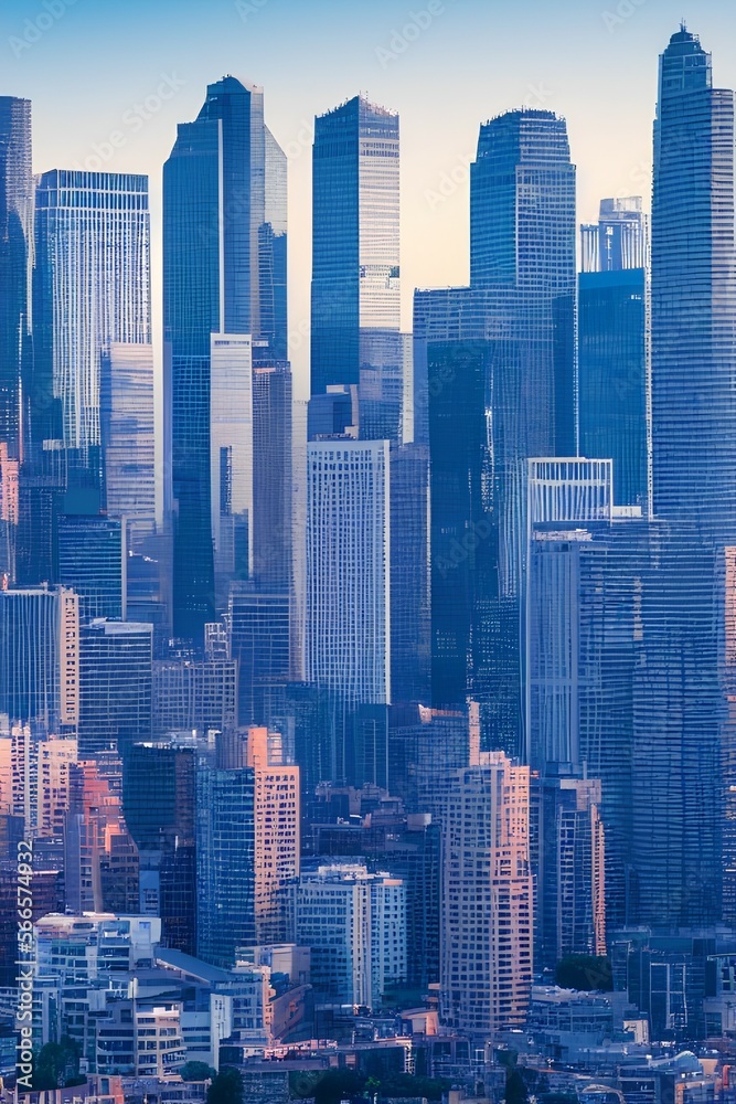 antastic image, skyline with urban skyscrapers - generative ai