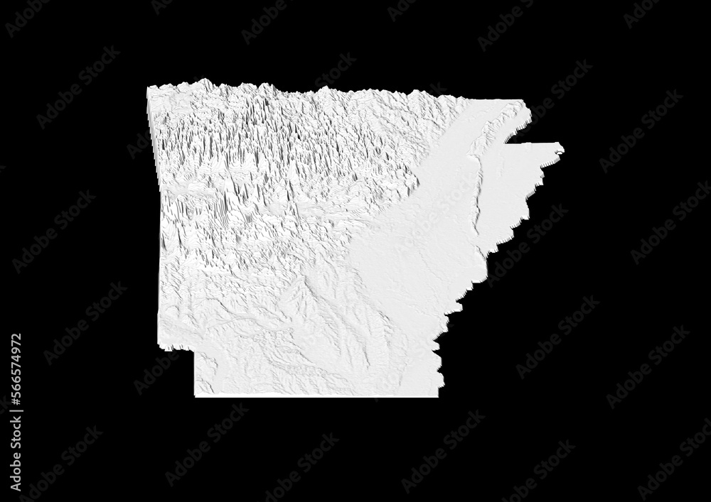 A map of Arkansas, Arkansas map in joyplot style. Minimalist poster of Arkansas map to