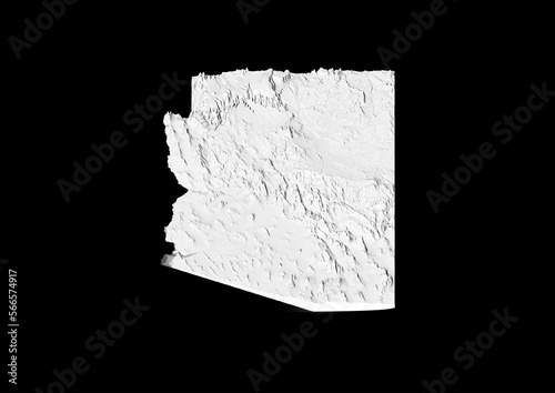 A map of Arizona, Arizona map in joyplot style. Minimalist poster of Arizona map to demonstrate state topography in 3D like style.