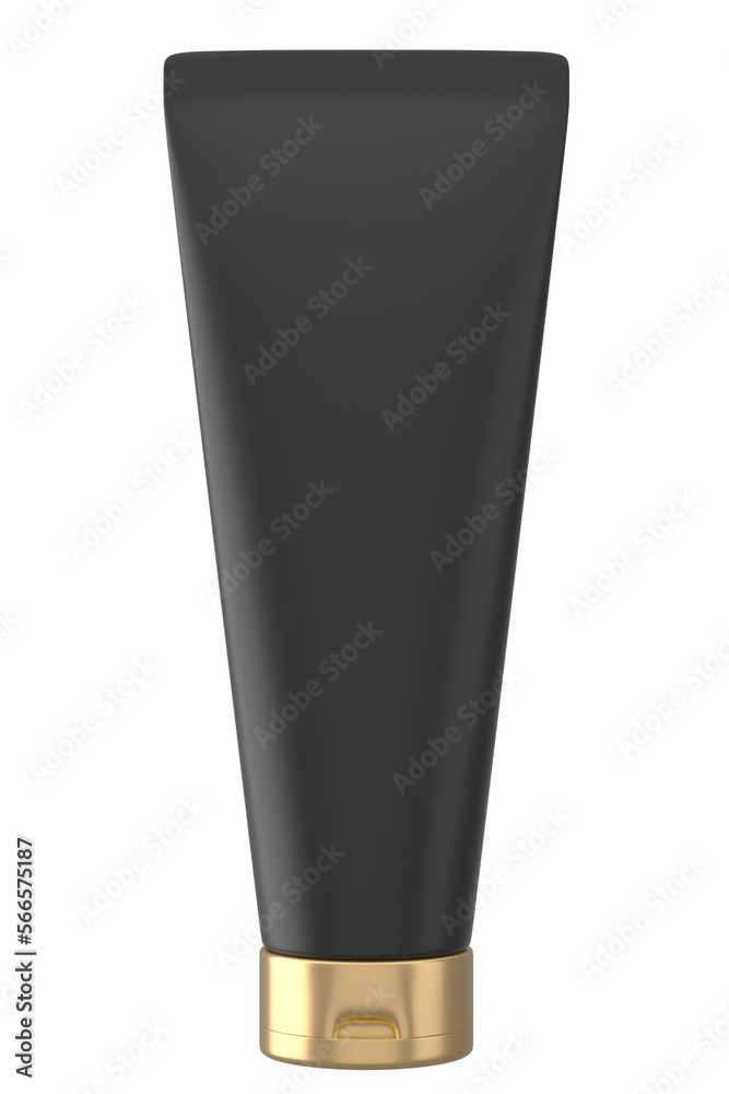 skincare tube lotion flip top cap big mockup packaging in black gold