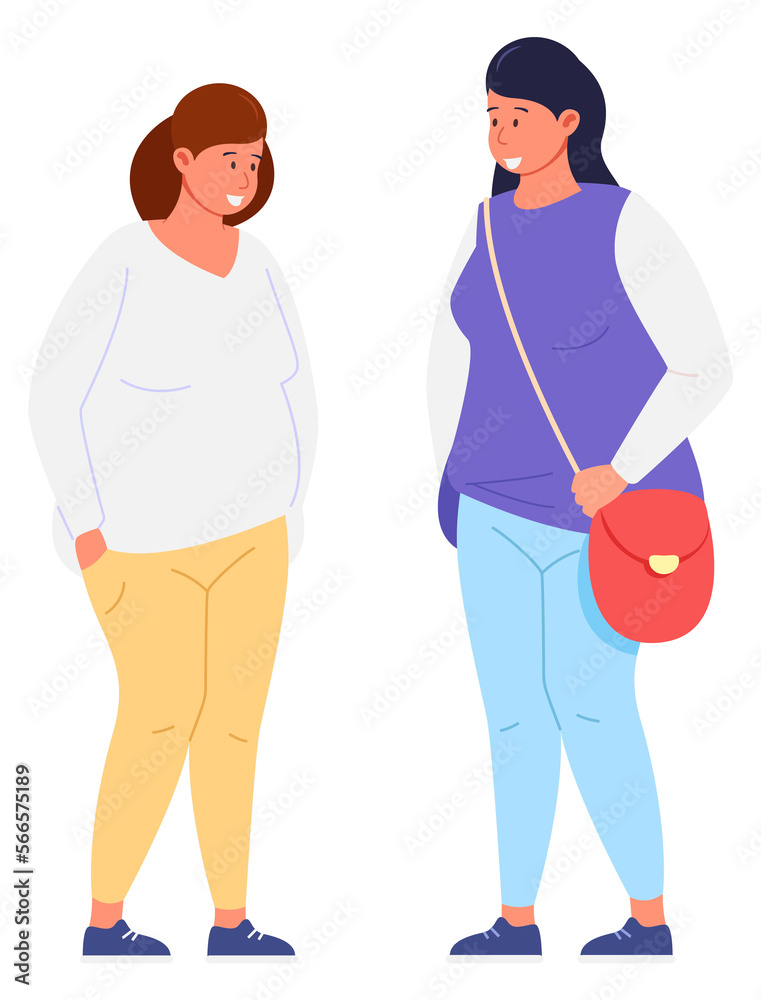 Young women talking. Happy smiling female students Young women talking. Happy smiling female students