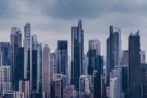 antastic image  skyline with urban skyscrapers - generative ai