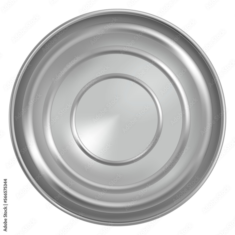 Metal can bottom view. Realistic food pack Metal can bottom view. Realistic food pack
