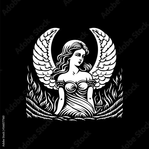 beauty angel logo illustration