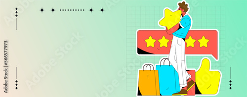 Virtual characters social communication concept business flat vector hand drawn illustration
