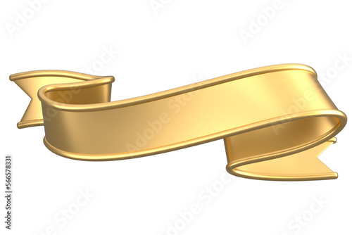 Elegant Gold Ribbon 3D Design Element