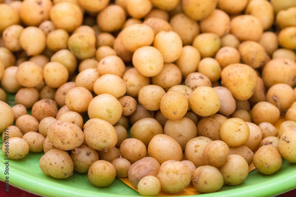 Collection of fresh baby potatoes on a plate. Collection of fresh baby potatoes on a plate.