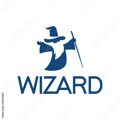 Wizard Magician logo design illustrations vector template, wizard warlock logo 