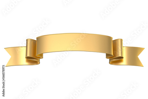 Elegant Gold Ribbon 3D Design Element