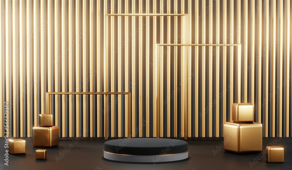 3D rendering of black podium background for black friday product on podium 3D rendering of black podium background for black friday product on podium