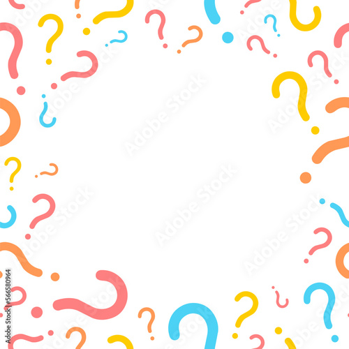 Social media question mark colorful border