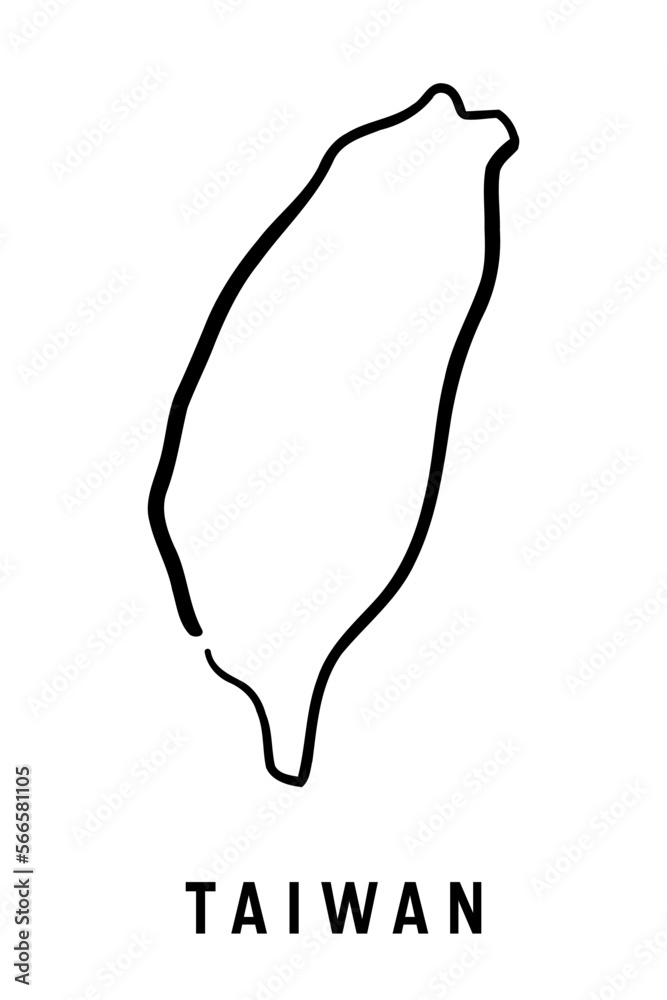 Taiwan island simple outline vector map Taiwan island simple outline vector map