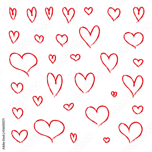 Vector heart collection - hand drawn