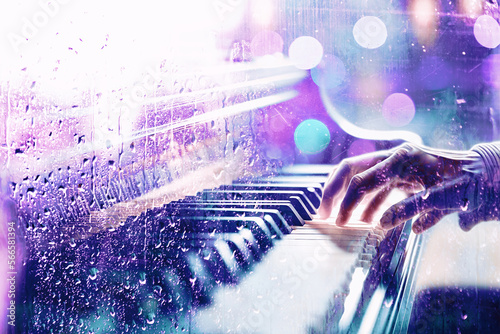 Photography Fondo abstracto del concepto de música de piano