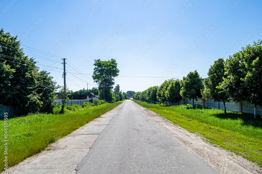 Beautiful empty asphalt road in countryside on colored background Beautiful empty asphalt road in countryside on colored background
