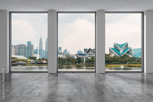 Canvas Print Downtown Kuala Lumpur City Skyline Buildings from High Rise Window