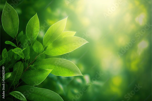 Natural green leaves plants using as spring background wallpaper