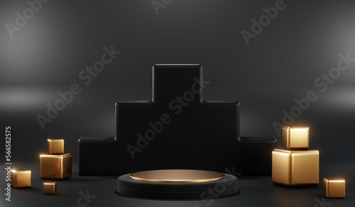 Wallpaper Mural 3D rendering of black podium background for black friday product on podium Torontodigital.ca