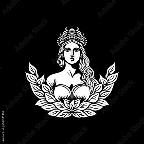 Fototapeta goddess of nature logo illustration