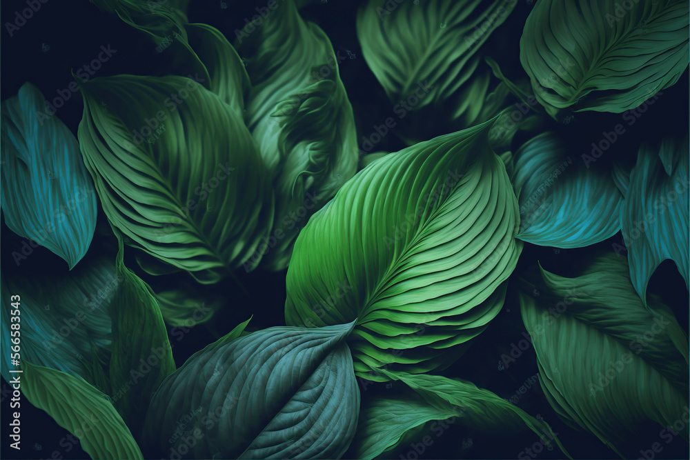 Leaves of Spathiphyllum cannifolium, abstract green texture, nature background Leaves of Spathiphyllum cannifolium, abstract green texture, nature background