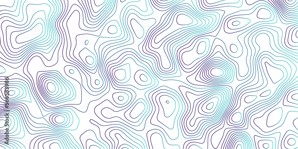 Abstract 3d Topographic map background with wave line. gradient multicolor wave curve lines banner background design. Vector illustration. Line topography map contour background.	