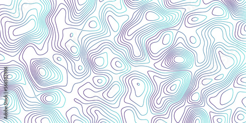 Abstract 3d Topographic map background with wave line. gradient multicolor wave curve lines banner background design. Vector illustration. Line topography map contour background. 