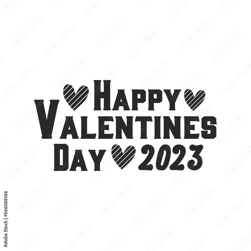 Happy valentine day 2023 black and white
