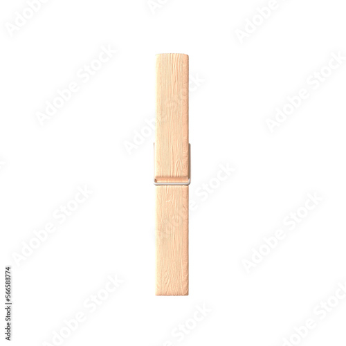 wooden clip for polaroid 3d render