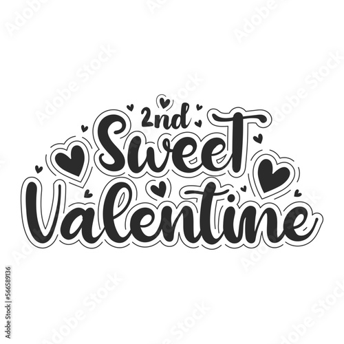 2nd sweet Valentine with black and color design.
