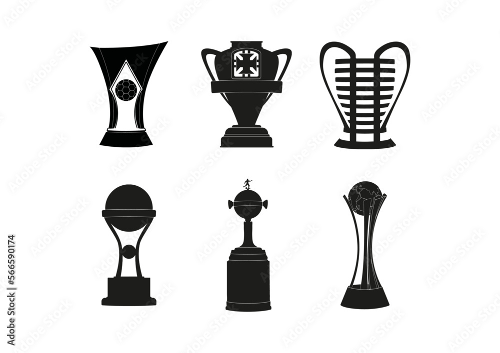 Taça Silhueta Vetor Ícone Copa de Futebol do Brasil Taça Silhueta Vetor Ícone Copa de Futebol do Brasil