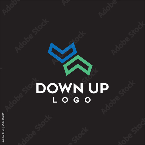 Down up arrow business logo design